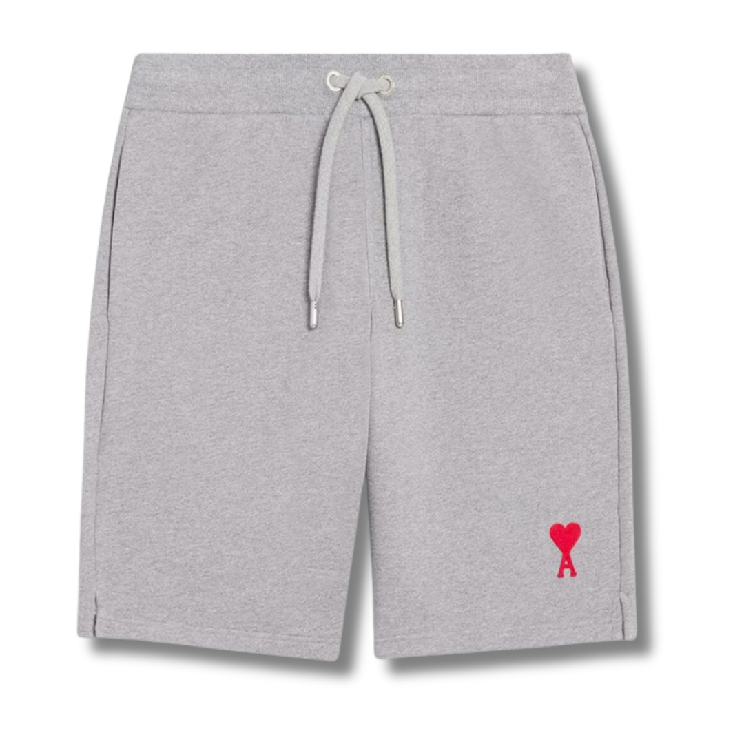 Ami Paris Grey Tonal Sweat Shorts in XS