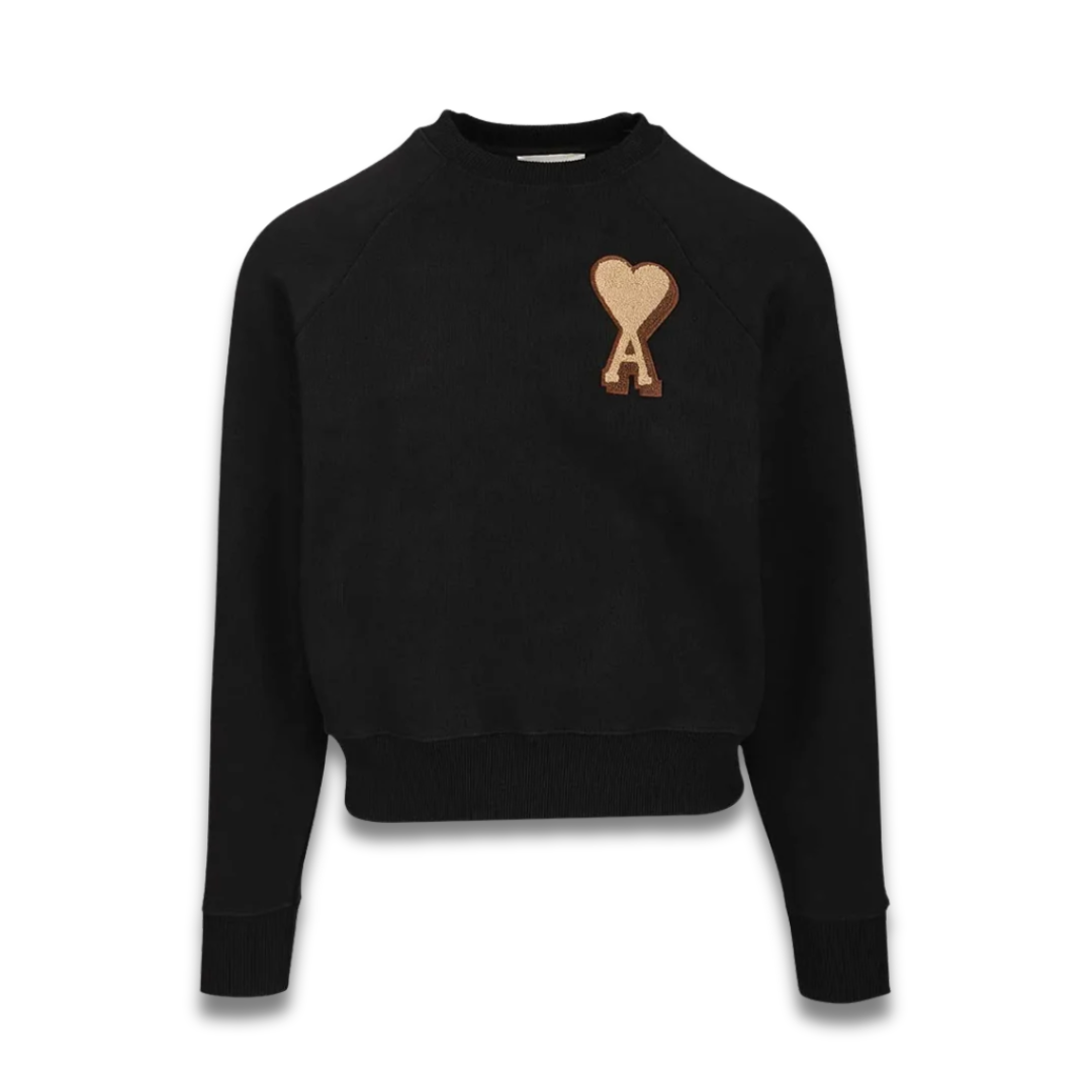 Ami Paris Big Red Heart Knitted Logo Sweater Black/Brown