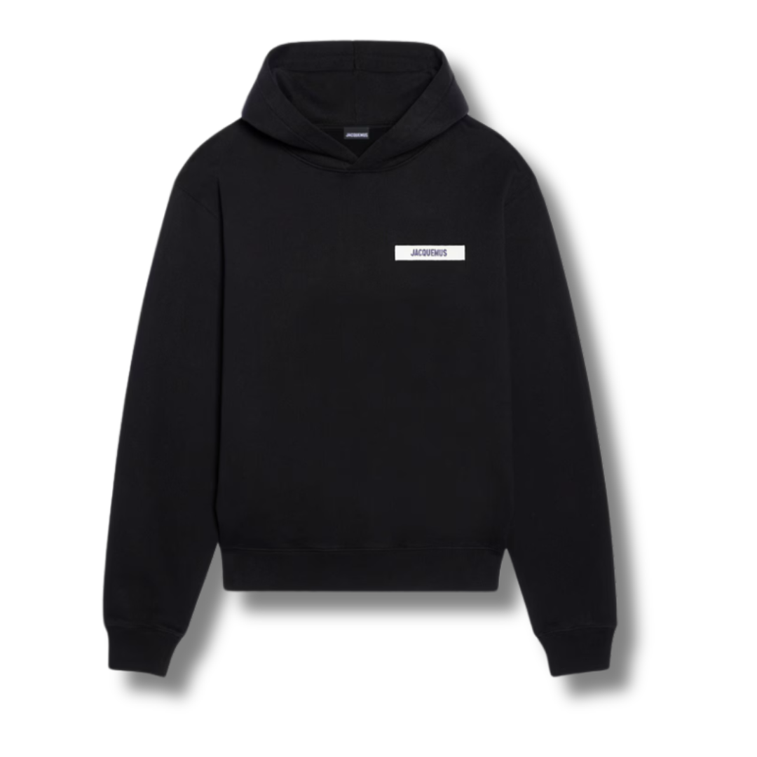 Jacquemus Gros Grain Hoodie Black in XS