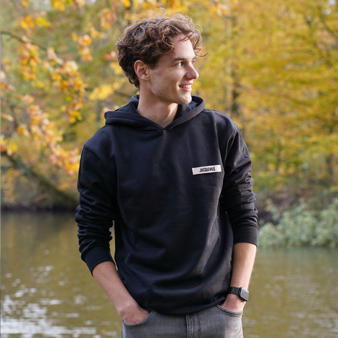 Jacquemus Gros Grain Hoodie Black in XS