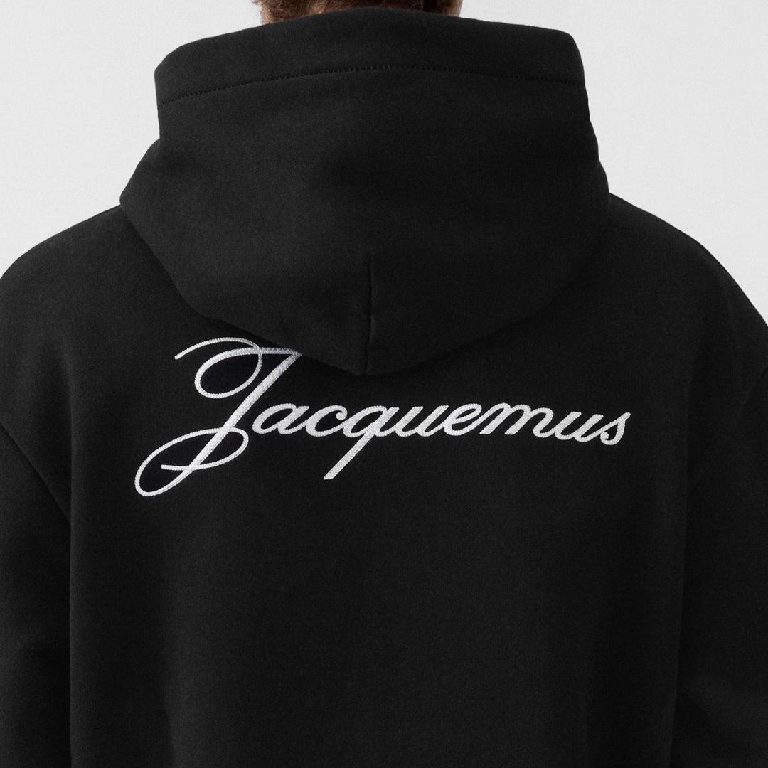 Jacquemus Cursive Hoodie Black