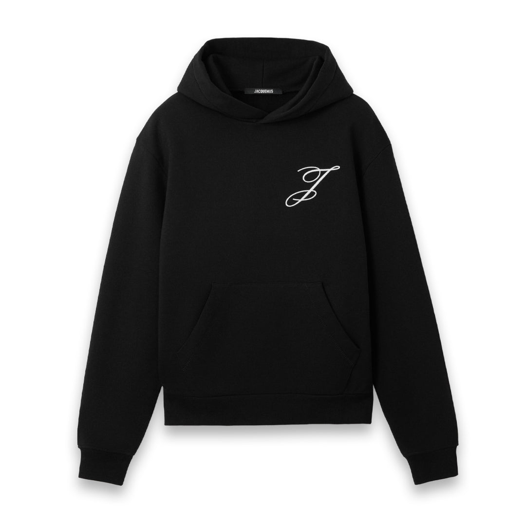 Jacquemus Cursive Hoodie Black