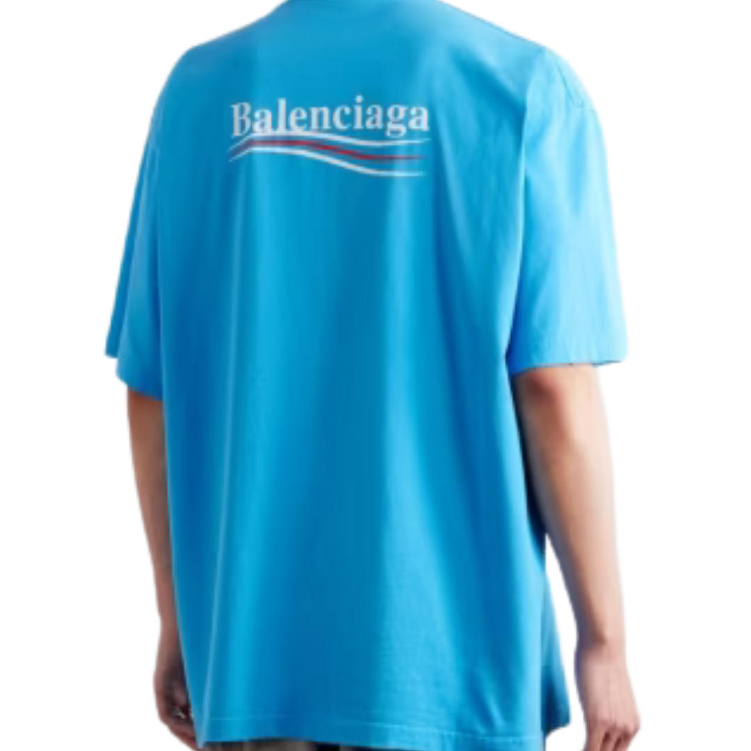 Balenciaga Blue Logo T-Shirt in S