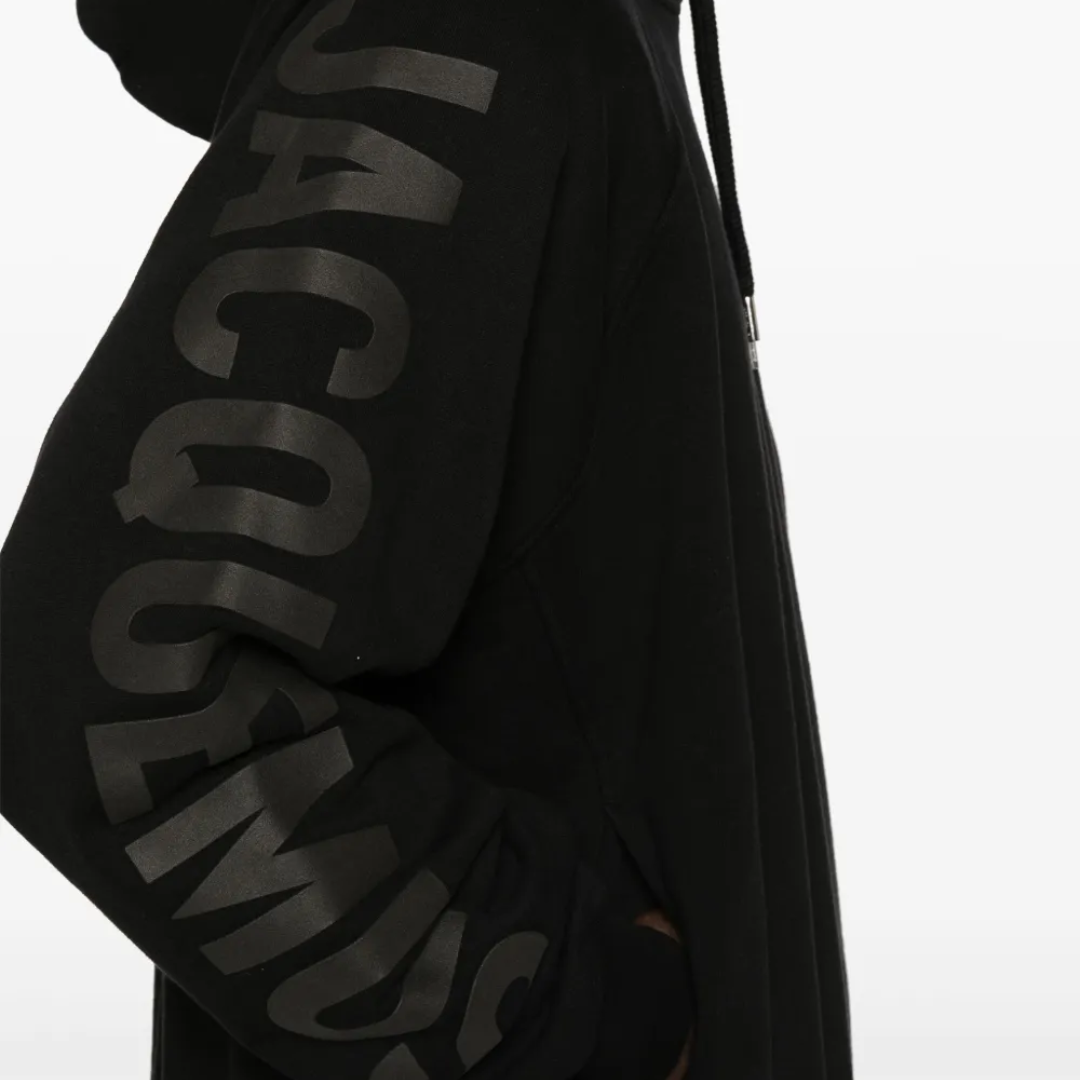 Jacquemus Sleeve Typo Hoodie Black in S