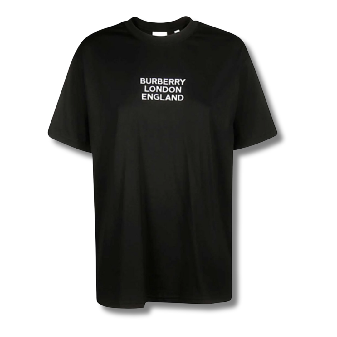 Burberry T-Shirt Black Boxy Logo in S