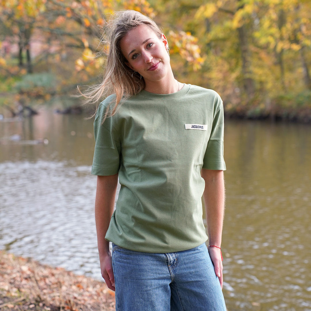 Jacquemus T-Shirt Gros Grain Light Green in XS