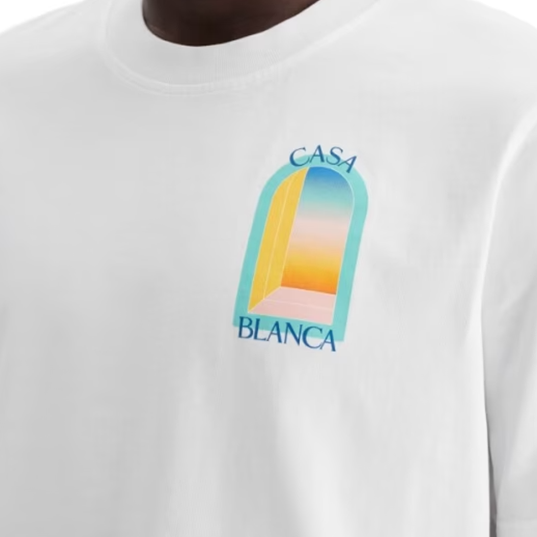 Casablanca L'Arc Coloré White T-Shirt in S