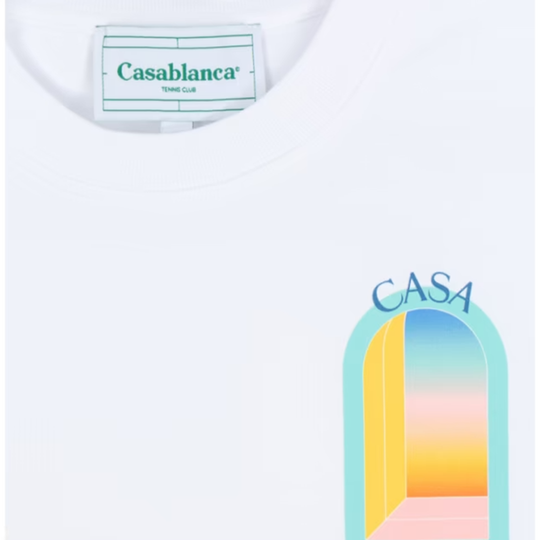 Casablanca L'Arc Coloré White T-Shirt in S
