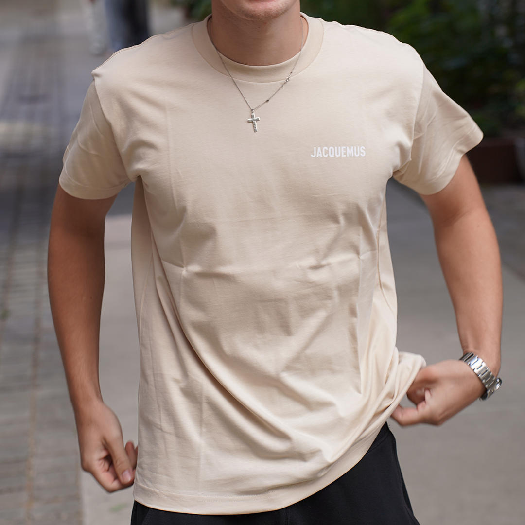 Jacquemus T-shirt Logo Light Beige in XS